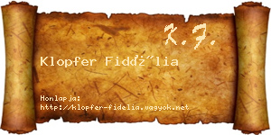Klopfer Fidélia névjegykártya